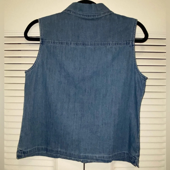 J jill denim sleeveless button up top - Picture 6 of 6